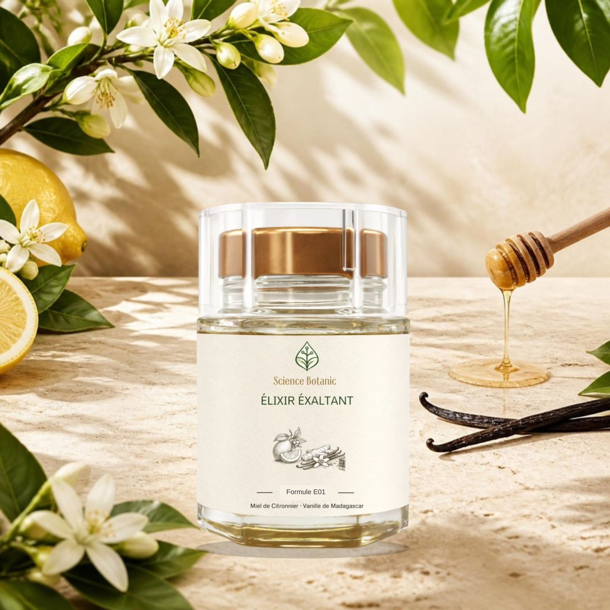 Élixir E01 Exaltant Science Botanic, fleurs de citronnier et vanille